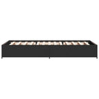 Bettgestell Schwarz 90x200 cm Holzwerkstoff und Metall