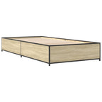 Bettgestell Sonoma-Eiche 75x190 cm Holzwerkstoff und Metall