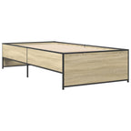 Bettgestell Sonoma-Eiche 90x200 cm Holzwerkstoff und Metall