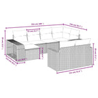 10-tlg. Garten-Sofagarnitur mit Kissen Hellgrau Poly Rattan