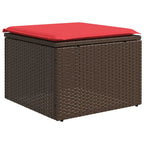 10-teiliges Gartensofa-Set mit Kissen, braun, Polyrattan