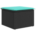 11-teiliges Gartensofa-Set mit Kissen, schwarzes Polyrattan