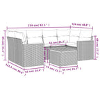 7-tlg. Garten-Sofagarnitur mit Kissen Schwarz Poly Rattan