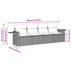 4-tlg. Garten-Sofagarnitur mit Kissen Braun Poly Rattan