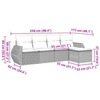 5-tlg. Garten-Sofagarnitur mit Kissen Schwarz Poly Rattan