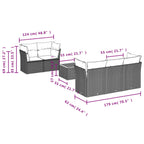 6-tlg. Garten-Sofagarnitur mit Kissen Beigemischung Poly Rattan