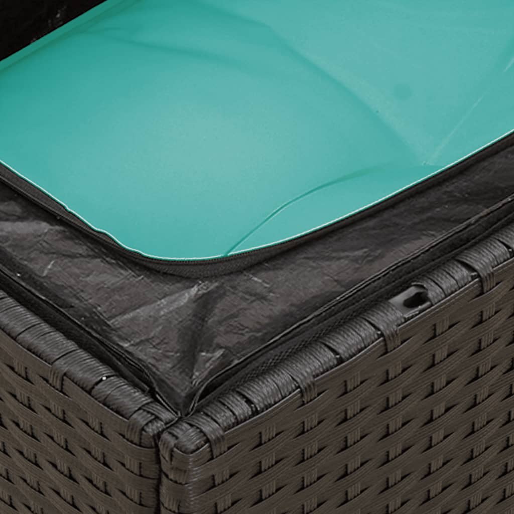 8-tlg. Garten-Sofagarnitur mit Kissen Schwarz Poly Rattan