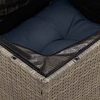 6-tlg. Garten-Sofagarnitur mit Kissen Grau Poly Rattan