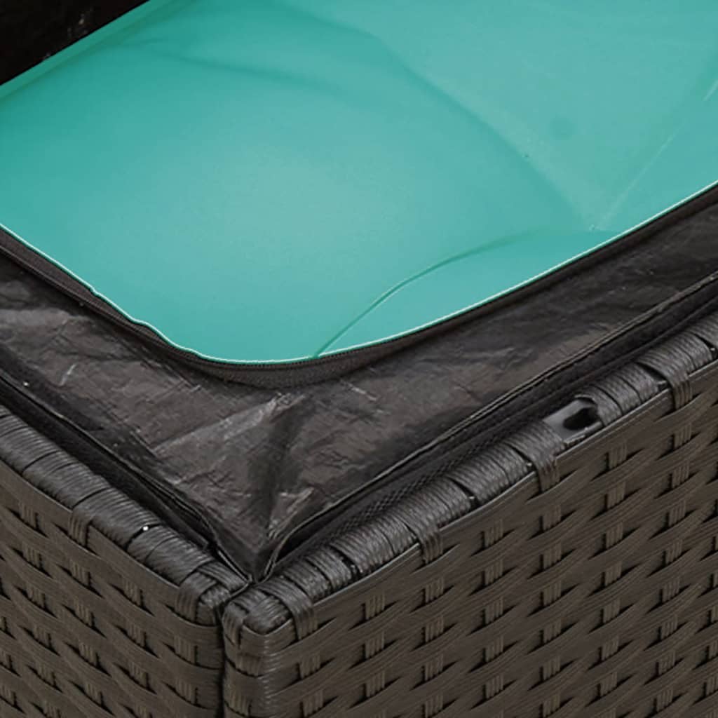 8-tlg. Garten-Sofagarnitur mit Kissen Schwarz Poly Rattan