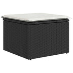 5-tlg. Garten-Sofagarnitur mit Kissen Schwarz Poly Rattan