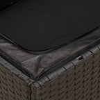 9-tlg. Garten-Sofagarnitur mit Kissen Schwarz Poly Rattan