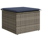 8-teiliges Gartensofa-Set mit Kissen, grau, Polyrattan