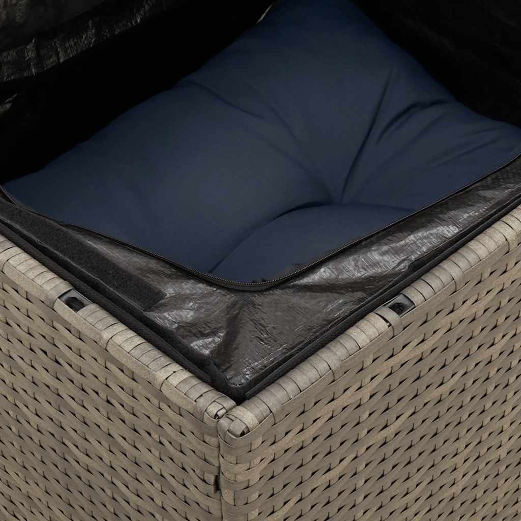 7-teiliges Gartensofa-Set mit Kissen, grau, Polyrattan