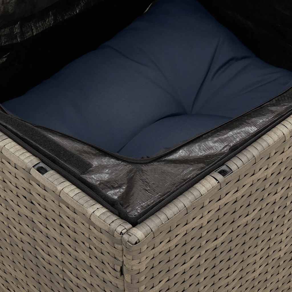 11-tlg. Garten-Sofagarnitur mit Kissen Grau Poly Rattan