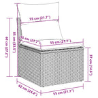 14-tlg. Garten-Sofagarnitur mit Kissen Schwarz Poly Rattan