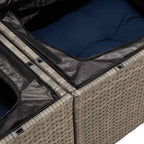 13-teiliges Gartensofa-Set mit Kissen, grau, Polyrattan