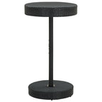 3-tlg. Gartenbar-Set mit Kissen Schwarz Poly Rattan