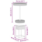5-tlg. Gartenbar-Set mit Kissen Grau Poly Rattan
