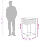 3-tlg. Gartenbar-Set mit Kissen Braun Poly Rattan
