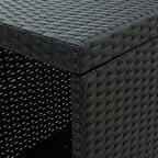 5-tlg. Gartenbar-Set mit Kissen Schwarz Poly Rattan