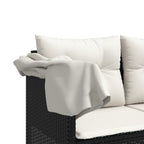 5-tlg. Garten-Sofagarnitur mit Kissen Schwarz Poly Rattan