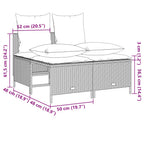 5-tlg. Garten-Sofagarnitur mit Kissen Grau Poly Rattan