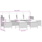 5-tlg. Garten-Sofagarnitur mit Kissen Hellgrau Poly Rattan