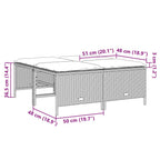 5-tlg. Garten-Sofagarnitur mit Kissen Grau Poly Rattan