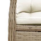 9-tlg. Garten-Essgruppe mit Kissen Beige Poly Rattan