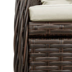 5-tlg. Garten-Essgruppe mit Kissen Braun Poly Rattan