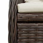 5-tlg. Garten-Essgruppe mit Kissen Braun Poly Rattan