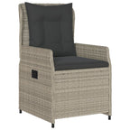 3-tlg. Garten-Essgruppe mit Kissen Hellgrau Poly Rattan