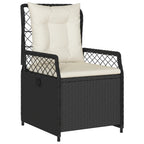 3-tlg. Garten-Essgruppe mit Kissen Schwarz Poly Rattan
