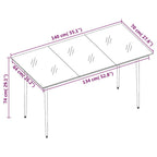 5-tlg. Garten-Essgruppe mit Kissen Schwarz Poly Rattan