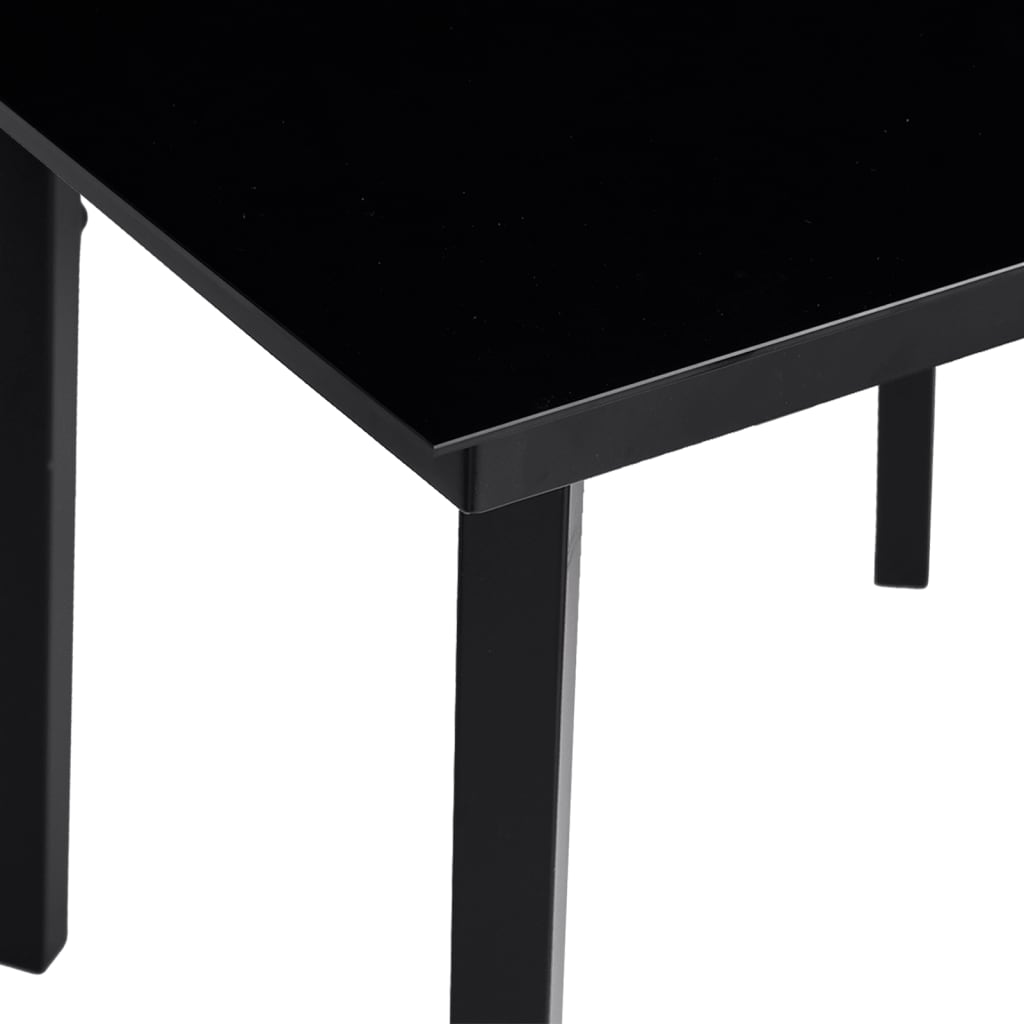 5-tlg. Garten-Essgruppe mit Kissen Schwarz Poly Rattan