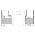 3-tlg. Garten-Essgruppe mit Kissen Beige Poly Rattan