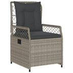 5-tlg. Garten-Essgruppe mit Kissen Hellgrau Poly Rattan