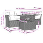5-teiliges Gartensofa-Set mit Kissen, braun, Polyrattan