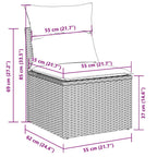 9-tlg. Garten-Sofagarnitur mit Kissen Beige Poly Rattan
