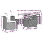 6-teiliges Gartensofa-Set mit Kissen, braun, Polyrattan