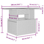 10-teiliges Gartensofa-Set mit Kissen, grau, Polyrattan