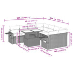 9-tlg. Garten-Sofagarnitur mit Kissen Beige Poly Rattan