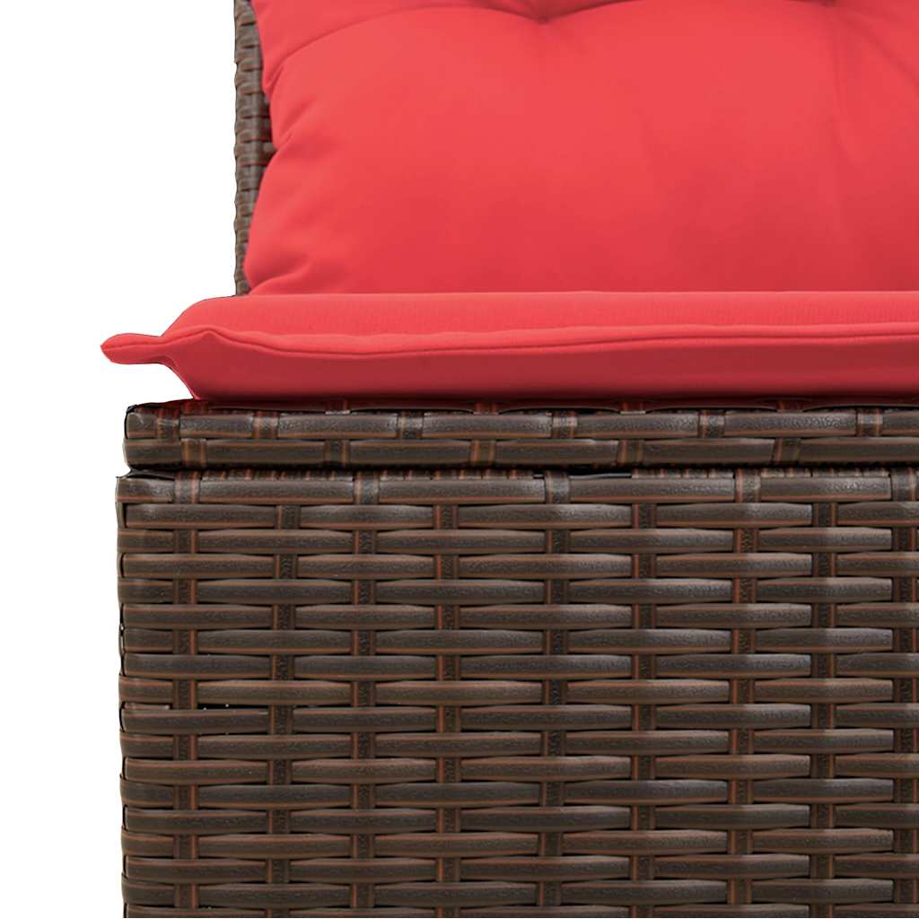 9-teiliges Gartensofa-Set mit Kissen, braun, Polyrattan
