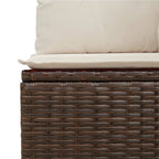 9-tlg. Garten-Sofagarnitur mit Kissen Braun Poly Rattan