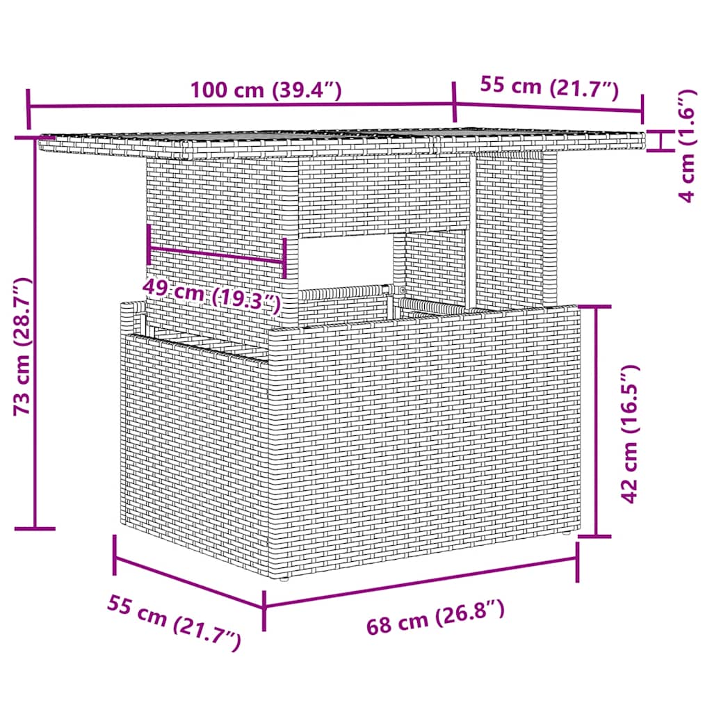 6-tlg. Garten-Sofagarnitur mit Kissen Hellgrau Poly Rattan