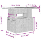 7-tlg. Garten-Sofagarnitur mit Kissen Hellgrau Poly Rattan