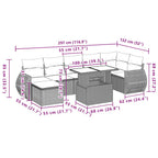 8-teiliges Gartensofa-Set mit Kissen, braun, Polyrattan