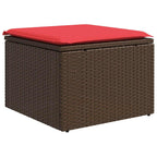 10-teiliges Gartensofa-Set mit Kissen, braun, Polyrattan