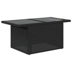10-tlg. Garten-Sofagarnitur mit Kissen Schwarz Poly Rattan
