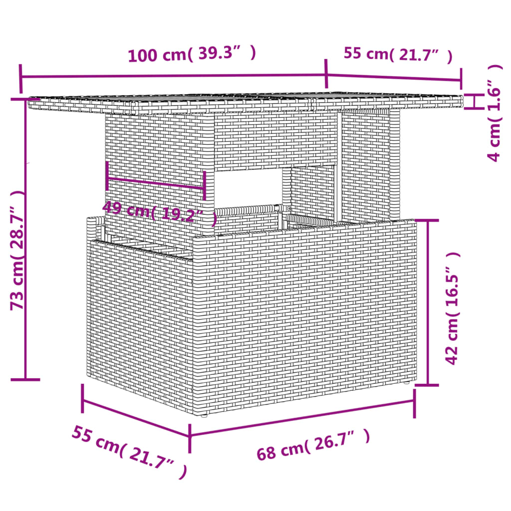 5-tlg. Garten-Sofagarnitur mit Kissen Braun Poly Rattan